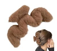 Clip de garra Fuzzy, pinzas de pelo de felpa con ondulada, accesorios para el pelo para mujeres y niñas, gran pinza para cabello fino o mediano para uso diario, lindas pinzas para el pelo Lambo