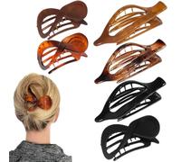 Clip de garra plana para mujeres, clips de cabello plano, 6 piezas Cañadas de horquilla sin deslizamiento Barrette Banana Peagrips, Capas para el cabello cómodas vintage, accesorios de sombreros para