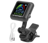 Clip de guitarra en sintonizador, sintonizador electrónico digital para graves accesorios de guitarra rápidos y precisos para el bajo, ukelele, violín, mandolina, sintonizador de (AT-102 Black)