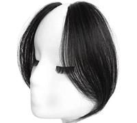 Clip de la franja en el cabello en el flequillo Blegs Blips Clip 2 piezas Clip en flequillo para mujeres 9.8 pulgadas de largo ola de aspecto natural Falsado Falso Flequing Black Natural