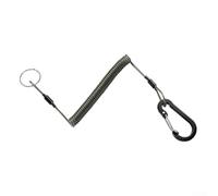 Clip de liberación para alicates de red de pesca con cordón de 1,5 m, cuerda de alambre de acero de alta elasticidad, núcleo reforzado de 49 hebras, cierre de aleación, compatible con equipo de pesca