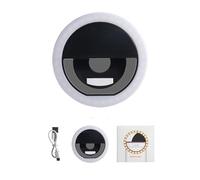 Clip de luz de relleno para teléfono móvil, luz para selfie, luz portátil, luz de belleza, luz de teléfono para transmisión en vivo (negro)