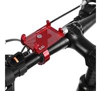Clip de Montaje de Teléfono de Bicicleta de Aleación de Aluminio Ajustable para Manillares de 22,2-31,8mm, Diseño Giratorio Flexible de 360° para Teléfonos Inteligentes (Rojo)