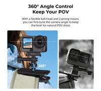 Clip de Montaje para Correa de Mochila SmallRig para DJI Osmo Action 6 / Nano 360 ° Cabezal esférico y soporte de 2 puntas con adaptador de liberación rápida