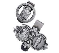 Clip de oración para viajeros con texto en inglés "Christophers Religioso Benediction Santa Cruces Católico Botón Metal Badge Pin Patron of Travelers