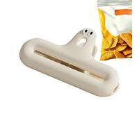 Clip de patatas fritas, apretados para el hogar, expresión bonita, clips de sellado de frescura de aperitivos con agujero integrado de resorte elástico accesorios de almacenamiento de cocina para