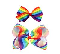 Clip de pelo arco iris Pin Bow Girls cinta Hair-Bow Hairclips accesorios para el cabello JHP01 (2 unids-A)