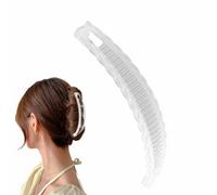 Clip de pelo Banano Retro - Garra de pelo a presión acrílica | Accesorio de peinado de cabello largo para mujeres | Clips blancos y de plátano de 15 cm Black Coffee | Cierre estrecho