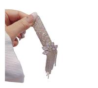 Clip de pelo con borla de cristal, flequillo lateral for la frente, adorno accesorio de una palabra(Light Pink Tassel Ha)