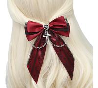 Clip de pelo con lazo de encaje para mujer, arcos para el pelo de los 2000, clip punk, anime, niñas, todo a juego, adorno para el cabello