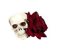 Clip de pelo de calavera de Halloween para mujer, horquilla de rosa de cráneo femenino, estilo punk, clip de pato, tocado fresco