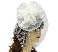 Clip de pelo de encaje retro para fiestas de disfraces con perlas de gran tamaño