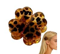 Clip de pelo de leopardo - S Four-leaves Magnetic No-Slip Hairpin,Trong Leopard Print | Clips de garra de pelo con acento elegante,for Holiday Festival Salon Travel Wedding Bridal Party Summer Daily