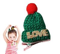 Clip de pelo de sombrero de Papá Noel | Horquilla de gorro de punto navideño e interesante | Horquillas de moda infantil para viajar, fiesta de Navidad, hogar, citas, reuniones, árbol de Eastuy