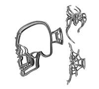 Clip de pelo espeluznante de uñas de terror de metal | 3 piezas Spooky Spider and Skull Hair Clip Outdoor Stage Performance Party Cosplay School Home Halloween for Girls