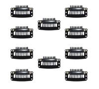 Clip de Peluca, 10Pcs Extensión de Pelo Clips, Pinzas de Metal en Forma de U, 9 Dientes Snap-Comb Peluca Clips, para Sujetar Pelucas, Extensiones de Cabello Diy