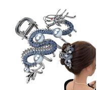 Clip de pinza de dragón de metal - Hairpin Pearl Exquisite Strong Secure, Chinese Vintage, Hair Clamp Elegant Grip, Exquisite Pearl Accessory, Vintage Claw Clip Hair Jewelry Chinese | To Celebrate