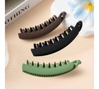 Clip De PláTano 3PCS Matte Banana Hair Claw Clips Clamp Barrettes Big Women Hairgrips Ponytail Hair Accessories Leopard Headwear