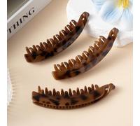 Clip De PláTano 3PCS Matte Banana Hair Claw Clips Clamp Barrettes Big Women Hairgrips Ponytail Hair Accessories Leopard Headwear