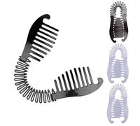 Clip De Plátano 4PCS Clips De Plátano Clips De Cabello Ajustables Flexibles Portátiles Pp Pinzas De Cabello De Plátano Sólido Para Mujeres Peine De Plátano Para Cabello Grueso Cola De Caballo