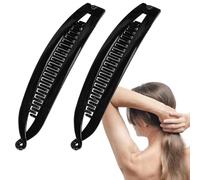 Clip de plátano para cabello grueso, clips de plátano para cabello fino,Clips de doble garra Clincher Combs Barrets - 2x accesorios de estilo sin deslizamiento Strong Hold para estilos gruesos