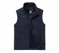 Clip de ropa de al libre con bolsillo de abrigo de primavera y otoño Chaqueta Hombre Lobo Chaleco Hombre Azul