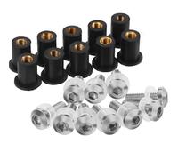 Clip de sujeción de los Tornillos del carenado para ZX14R para ZZR 1400 2012-2019 Kits Pernos Parabrisas Parabrisas M5 Juego 10 Tornillos(Plata)