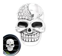 Clip de ventilación de coche, clip de perfume de salida de aire con cabeza de calavera, adorno interior de metal para automóvil, ambientador de decoración creativa, mejora la experiencia de