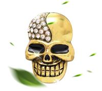 Clip De Ventilación De Coche En Forma De Cabeza De Muerte - Cabeza De Muerte De Metal Dorado, Instalación De Hebilla, Elegante Ornamento De Salida De Aire | Decoración Interior Del Automóvil, Difusor