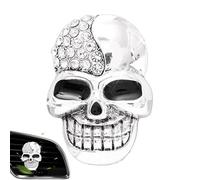 Clip de ventilación del auto cráneo, cochero de ambientador de aire del cráneo,Cabeza de calavera de aire de aire Clip de perfume - Ornamento de interior de automóviles creativos Decoración de automóv