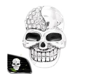 Clip de ventilación del auto cráneo, cochero de ambientador de aire del cráneo,Cabeza de calavera de aire de aire Clip de perfume - Ornamento de interior de automóviles creativos Decoración de automóv