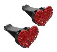 Clip de Ventilación del Coche Difusor de Aroma Corazón Rojo | Decoración Interior Pedrería, Acero al Manganeso, para Rejillas de Aire y Obsequio Pequeño