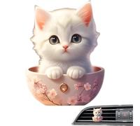 Clip de ventilación para ambientador de gato,Clip de ventilación para ambientador de coche de dibujos animados | Difusor de aromaterapia para coche con forma de gato encantador con olor a mar | Acceso
