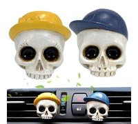 Clip de ventilación para difusor de aromaterapia para coche,Clips de ventilación para coche con diseño de calavera | Difusor de aroma para coche,2 clips para ambientador de coche con diseño de calaver