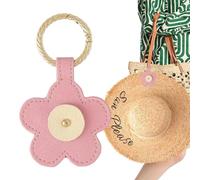 Clip de viaje para sombrero, clip único para bolsa de sombrero, clip magnético portátil con forma de flor para sombrero, clip de viaje ligero de cuero artificial, bonito clip multifuncional para