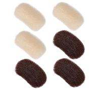 Clip de volumen de cabello, 6 piezas de cabello para mujeres 2x3.5 pulgadas White & Coffee Nylon Volume Clip de combinación fácil para updo, base de abejas y otros peinados