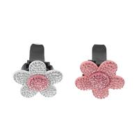 Clip Decorativo para Salida de Aire del Coche con Flor Rosa 2 Piezas