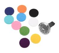 Clip Difusor de Aromaterapia para Coche, Acero Inoxidable, Rejilla | Diseño Calado, 9 Almohadillas de Recambio, Uso en Coche y Armario Color Aleatorio Estilo Aleatorio