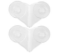 Clip Divisor de Acuario, diseño de corazón, Soporte de Abrazadera de Vidrio para pecera de plástico para separación de cría, 2 Piezas, 4 ventosas, 5,5x4cm