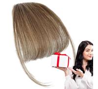 Clip en cabello humano con flequillo,Clip en cabello real con flequillo - Extensiones de flequillo de pelo con clip francés | Flequillo francés con clip en flecos falsos, elegantes postizos con flecos