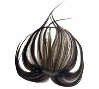 Clip en el pelo con flecos en la frente con flecos en el lado del pelo humano, extensiones de cabello para mujeres para uso diario (marrón oscuro, 12 x 2)