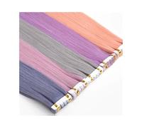 Clip en Extensiones de Cabello 10 unids/pack cinta en extensiones de cabello adhesivo Invisible cinta de color sintético en extensión de cabello rosa púrpura azul cabello colorido Extensiones de Cabel