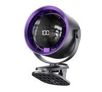 Clip en Fan, USB Quiet Ventilator, 4,53 x 6,69 x 3,94 pulgadas LED Display Cooling Device, Recargable Auto Accessory for Camping Kitchen Outdoor Activities Hot Weather Road Trips