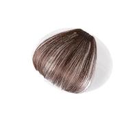 Clip en Flequillo Clips en extensiones de cabello 100% humano Remy Air Bang Hair 1 Uds recto Natural Clip en Flequillo Cabello(Color:Bruin)