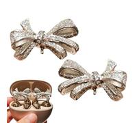Clip en forma genérica, Earbuds Accessories, Headphone Decoration, Rhinestone Bow-Shaped, Exquisite Sparkling Design, Lightweight Durable, 4 Pieces Set, for School Outdoor Business Trip Use