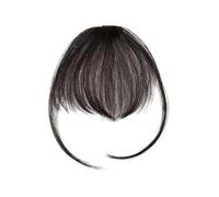 Clip en Pony, Air-Pony, fino, invisible, postizo, extensiones de pelo humano con clip, para mujeres (marrón negro)