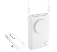 Clip en ventilador con cordón - Abrazadera sólida, ventiladores recargables USB de 3 velocidades, ajustable para oficina, hogar, camping y viajes (blanco