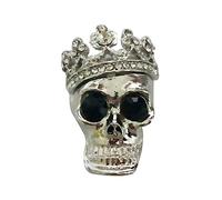 Clip Exclusivo para Rejilla de Ventilación de Coche con Forma de Calavera Y Pinza para Perfume de Coche Plateada con Diamantes de Imitación Que Mejoran El de su Coche