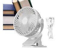 Clip Fan, Mini USB Fan, Rechargeable Quiet Procedure, Adjustable Strong Airflow, Table Stroller Mount, Ideal for Travel, Bedroom, Desktop Use, Baby Crib, Outdoor Cooling