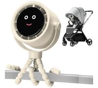 Clip Fan Stroller Mount, Portable Battery Operated Air Cooler, Small Cooling Fan with LCD Display for Crib Car Seat Bike Treadmill Travel, Baby Essentials for Beach Outings Indoor Naps Outdoor Comfort
